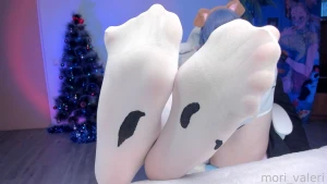 Cow print stockings feet legs footfetish part 9