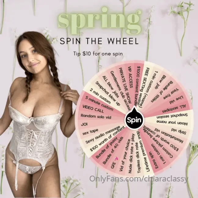 Spring wheel 10 for 1 spin 15 for 2 spins 20 for 3 spins 