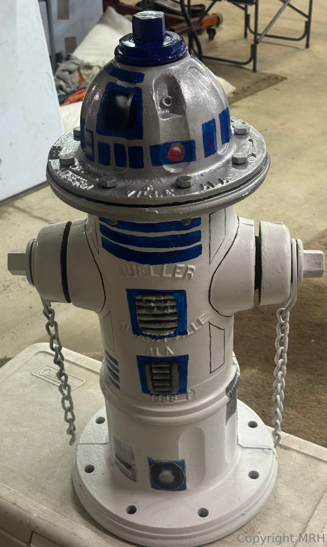 Here it is very first fire hydrant paint d using paint brush and 