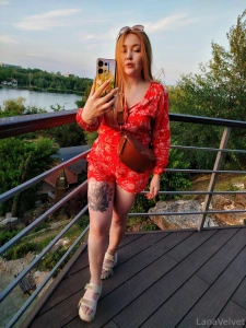 Sometimes i m just a girl in red with sunshine on my skin and my husky