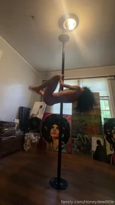 Unlock to see me pole dance fully naked which my pussy slide down the