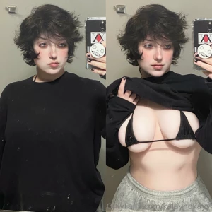 I got two looks goth gf amp emo boy with boobies