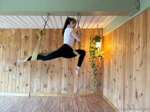 Aerial yoga was fun this morning do we like a strong flexible flippy part 1