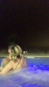 Hot makeout in the hot tub your dms has more of the explicit content