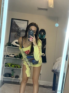 Bending over to give you some kisses