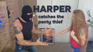 Caught red handed this panty thief wont be coming back for at least a