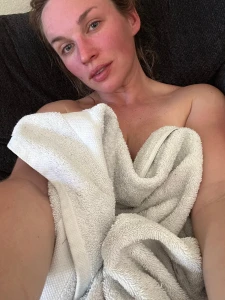 Caught between staying wrapped and giving you a little show