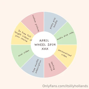 Have you spun the april wheel yet 5 a spin for 10 for 3 spins x