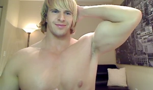 Shirtless and flexing my bicep