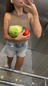 Caught looking cute in the produce aisle