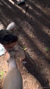 Meet me in the woods swinging my meat under the shade of the trees