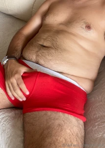 Hairy belly and thick cock