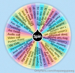 Spin the wheel is here tip 5 for 1 spin tip 20 for 5 spins tip 30 for