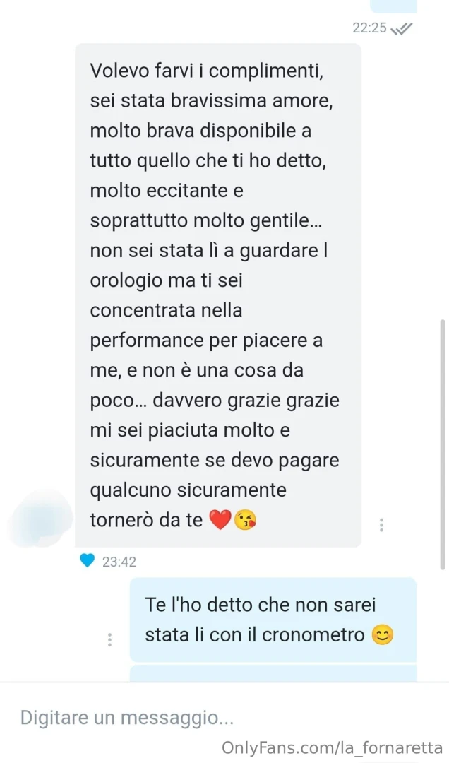 Un fan dopo una live di coppia sono davvero felice di ricevere queste 