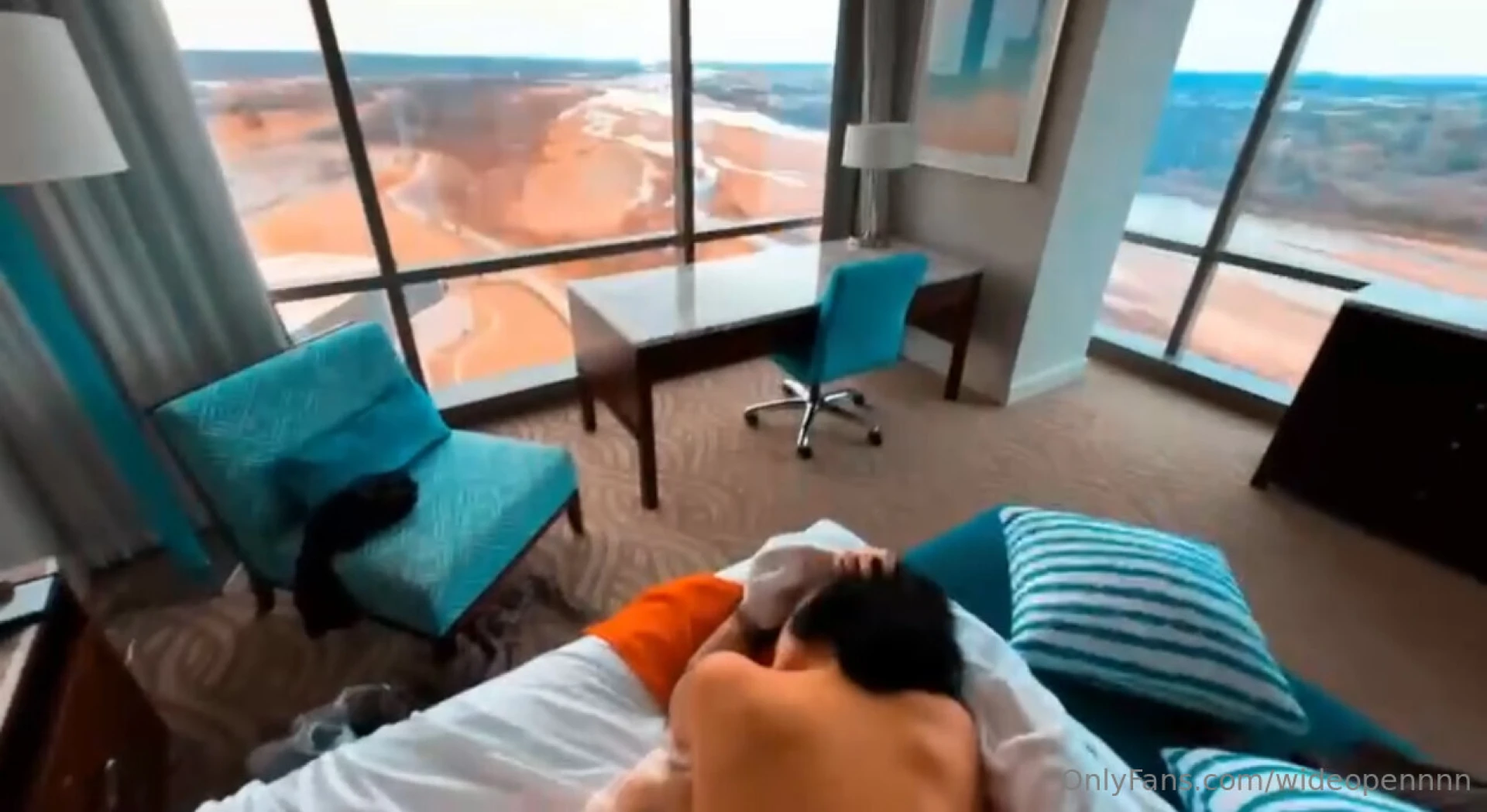 Bent over in the top suite 