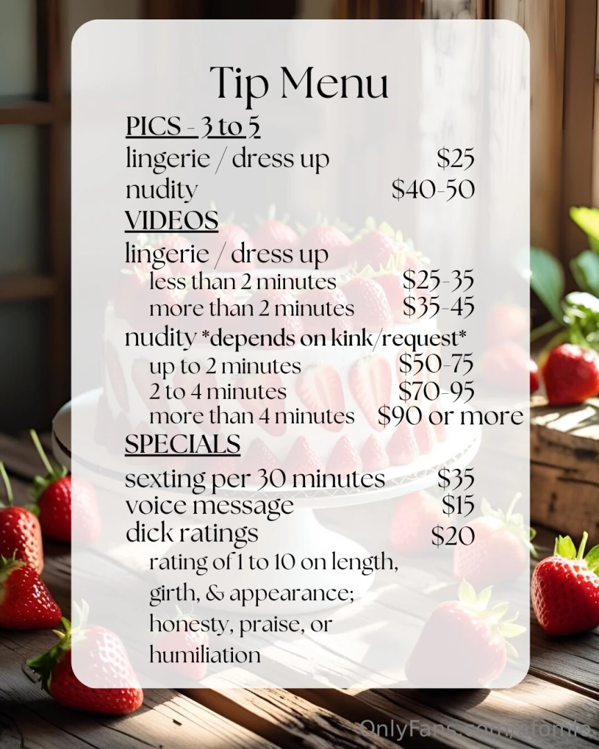 Thank you for supporting me i made a tip menu that shows what i offer 