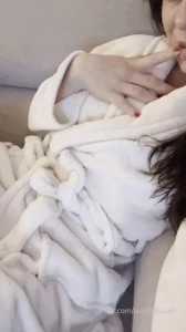 I was fully naked under my robe so i slid it to the side and spread my