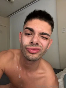 Watch how i fill my face with my own cum i was so horny i didn t care