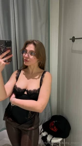 I went shopping and decided to try on black lace bodysuit but i m not