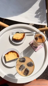 This is what a sweet tooth s breakfast looks like cheesecake ice latte