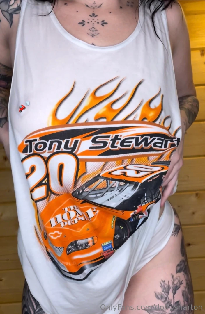 Jiggling around for you in my wet tony stewart home depot racing tank 