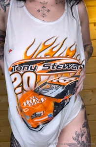 Jiggling around for you in my wet tony stewart home depot racing tank