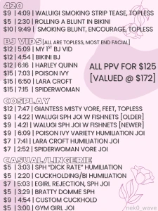 Available for femdom sessions amp customs new gaming sessions menu to part 2