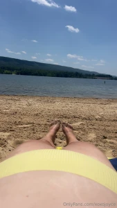 A day at the lake want to see me splash my pretty toes and peek under