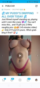 My pussy s dripping all over today just filmed myself standing up