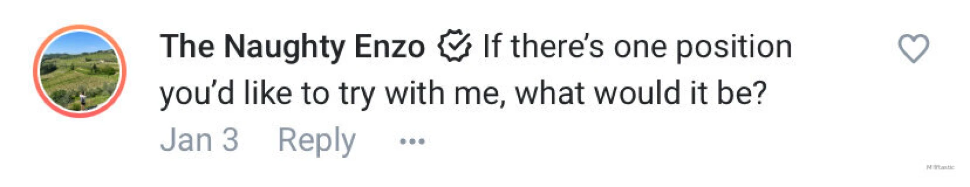 Answering another question this time from thenaughtyenzo reverse 