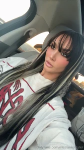 Just out here looking like trouble in the passenger seat where we