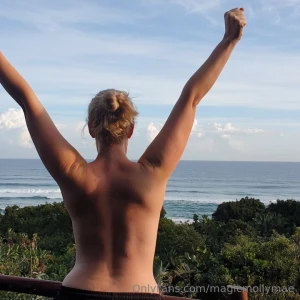 My bare curves are soaking up this breathtaking ocean view wish you