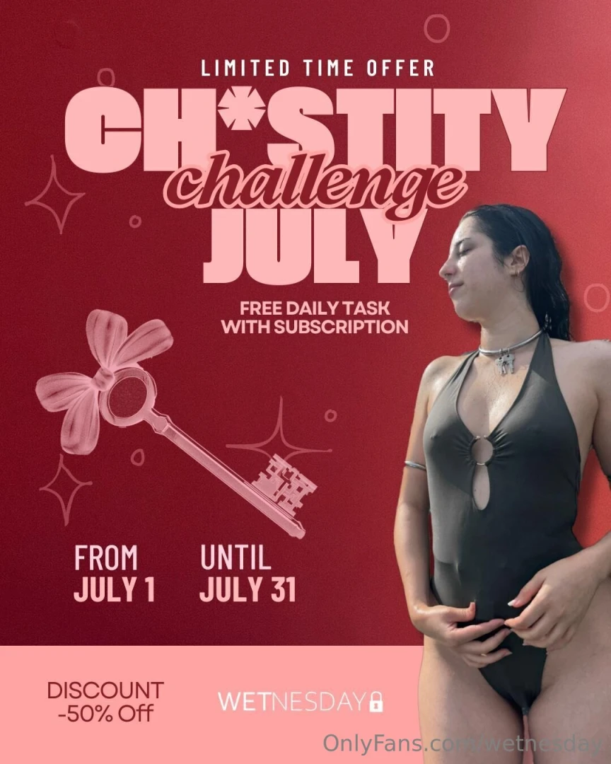 New chastity challenge for july free tasks only with subscription 