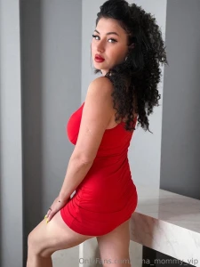 Red dress tight as a second breath every movement is like an