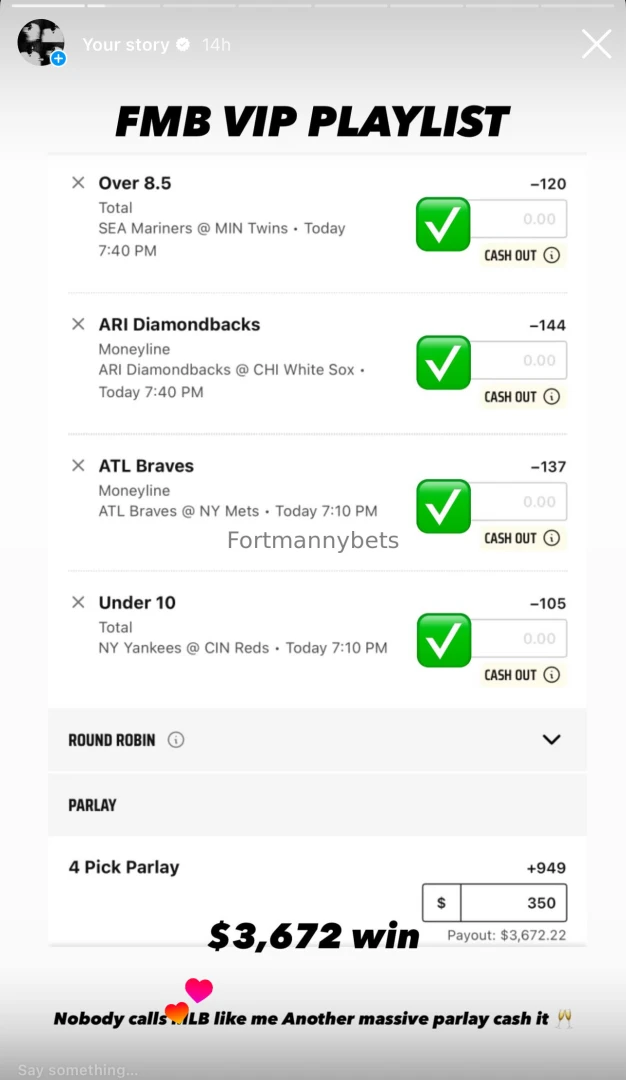 Another massive parlay we cashed yesterday all plays are posted 
