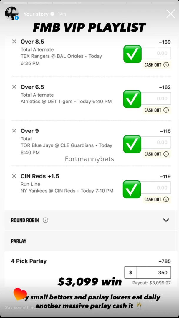 Another massive parlay we cashed yesterday all plays are posted part 1 