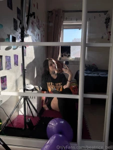 Early morning t-shirt stockings and a touch of sass