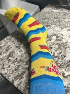 I m exhausted from work but check out my fancy swedish fish socks part 2