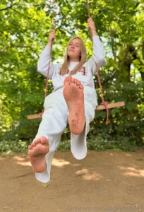 Which lucky mutt is cleaning off the dirt