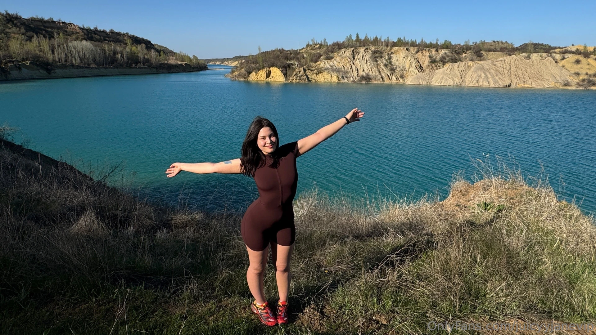 Today is a beautiful morning for jogging and swimming in the lake 