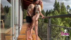 8 min caught us outside outside balcony naturaltits tinytits