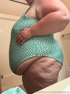 Headed to the pool today in my swimsuit that is bursting at the seams part 1