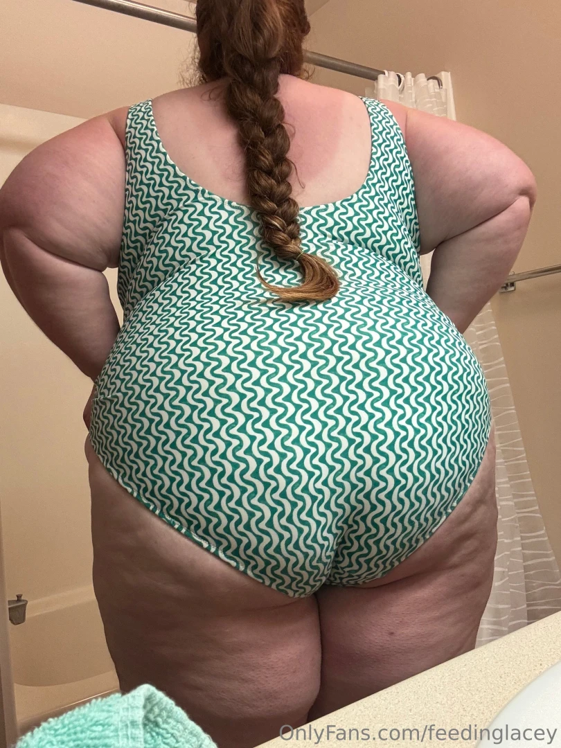 Headed to the pool today in my swimsuit that is bursting at the seams 