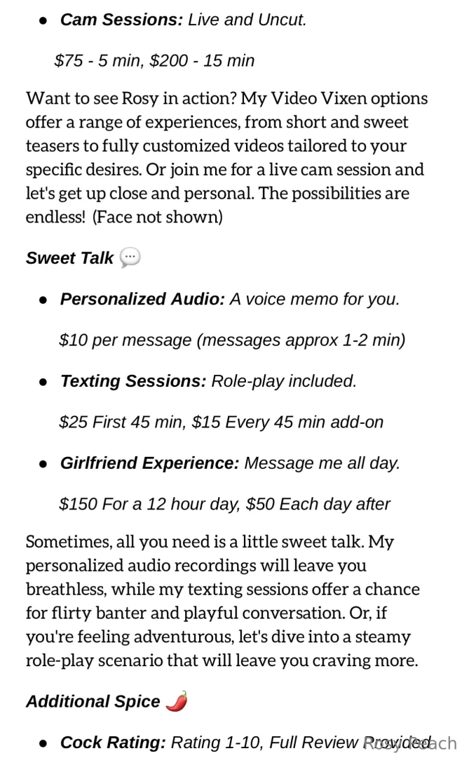 Morning my sexy peaches i get asked often for a tip menu of custom part 2 