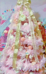 My cute pink candyland themed christmas tree -