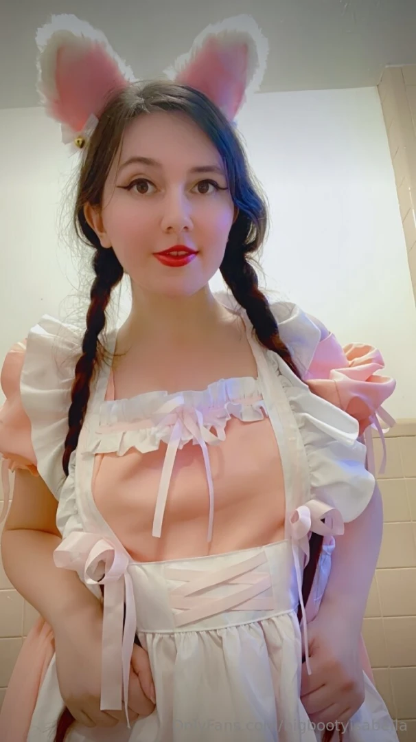 Cute little maid wants a facial 