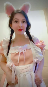 Cute little maid wants a facial