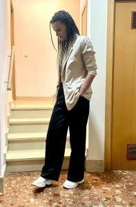 Today without any extra glitter - just me a jacket on my naked body