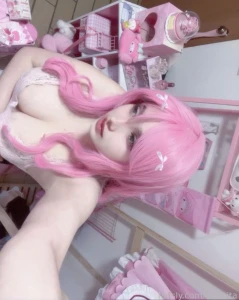 Set 3 magical pink for you cute hairpink petite streamer blueeyes part 2