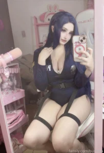 Police ass thicc gamergirl sensual sexy panty cosplay selfie part 2
